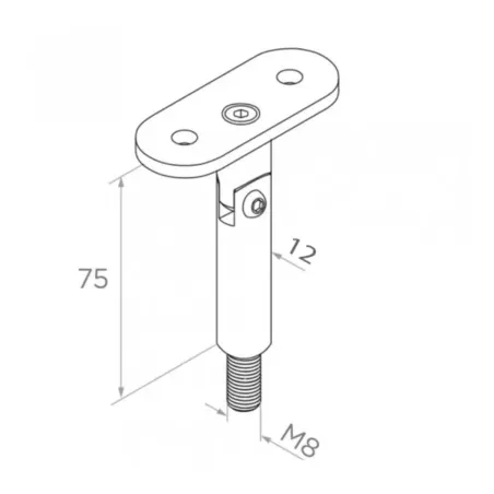 Handrail fitting with an adjustable support plate - Flat - StroFIX