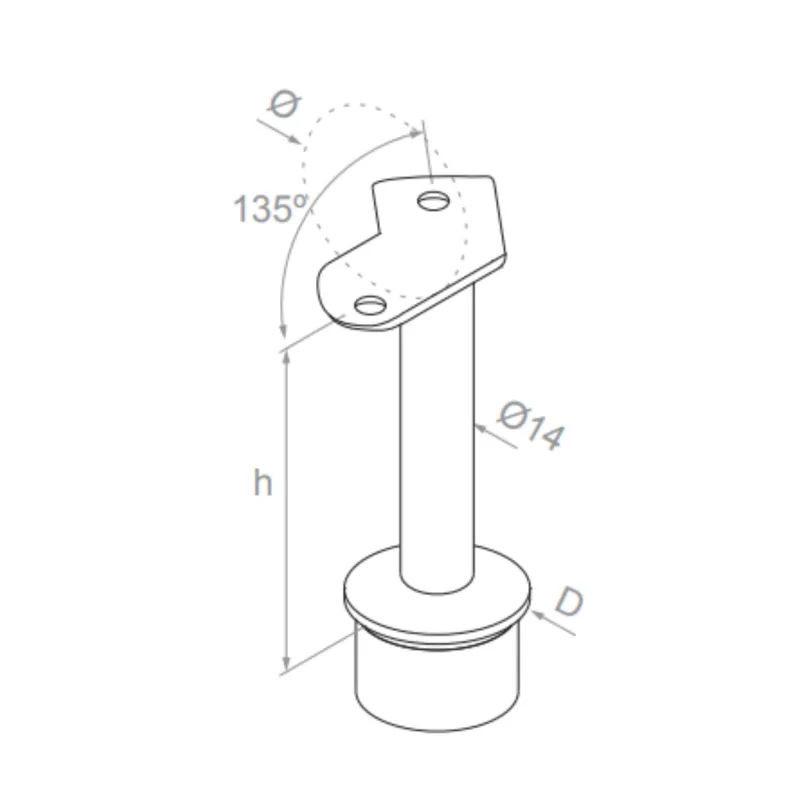 Corner handrail fitting (135º) - 42.4 - StroFIX