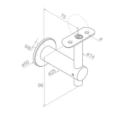 Handrail support - 42.4 - StroFIX