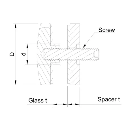Glass adaptor D50, SS, color - Strofix