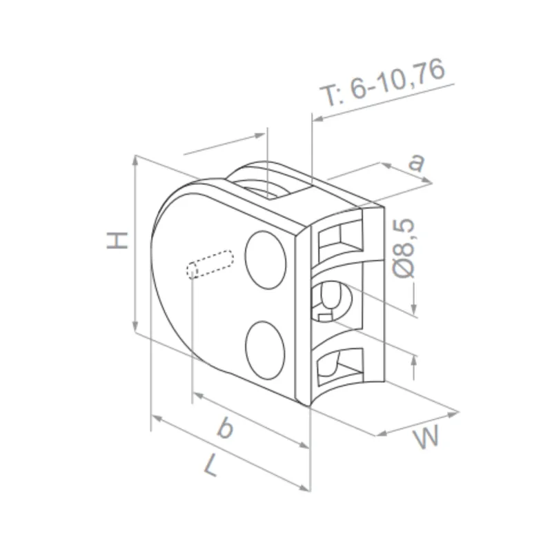 (G) Glass clamp - 42.4/48.3 (H=45) - StroFIX