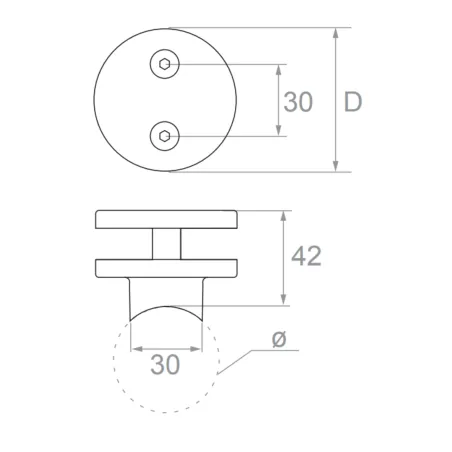 (A) Glass clamp - Middle - 42.4 - StroFIX