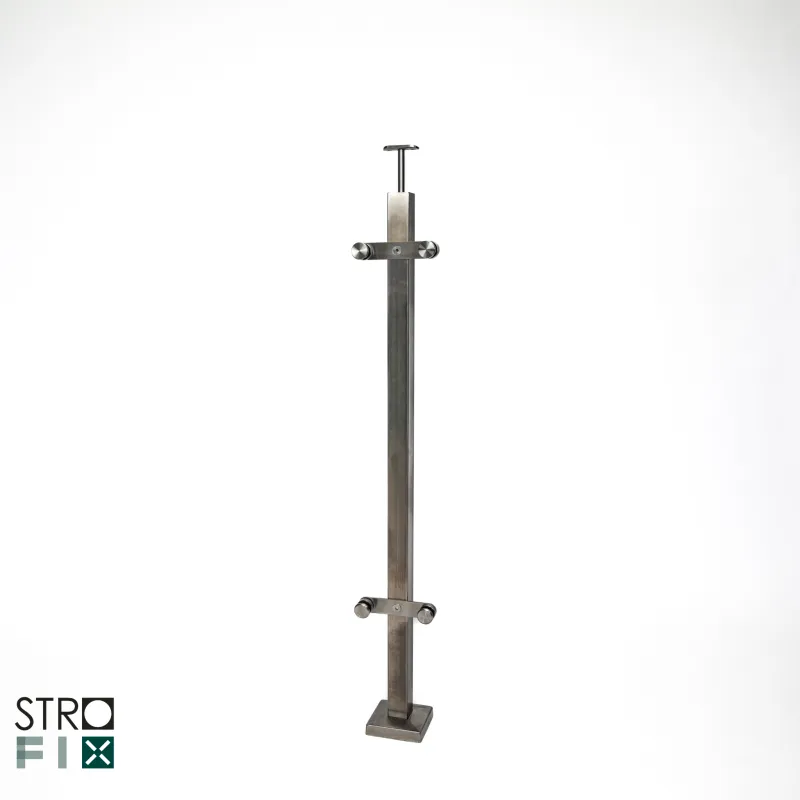 Glass railing system with glass adaptors for a flat surface - 42.4 - StroFIX