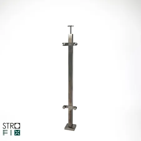 Glass railing system with glass adaptors for a flat surface - 42.4 - StroFIX