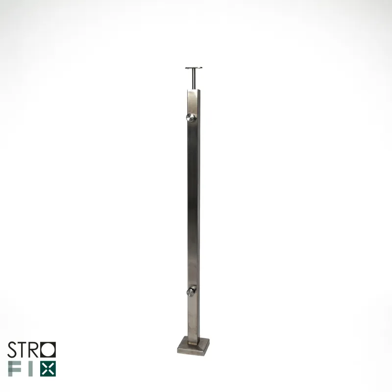 Glass railing system with glass adaptors for a flat surface - Flat - StroFIX