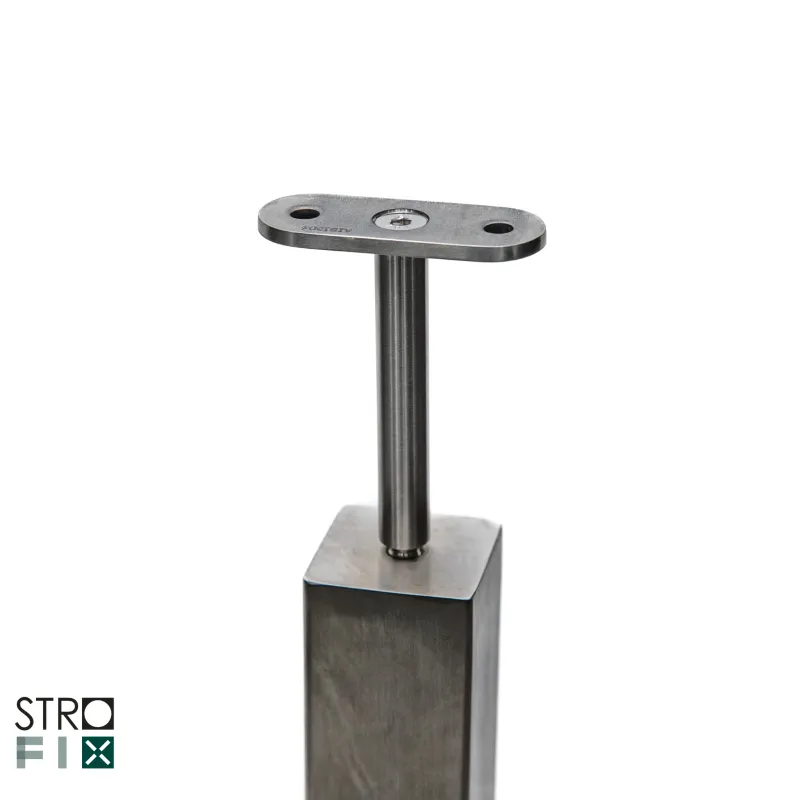 Glass railing system with glass adaptors for a flat surface - Flat - StroFIX