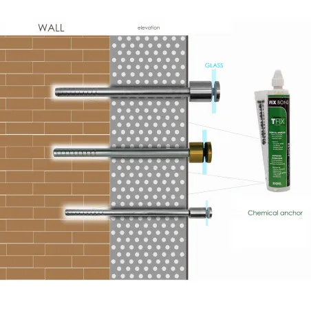 Glass holder (4-30mm) with rod 16x320mm - StroFIX