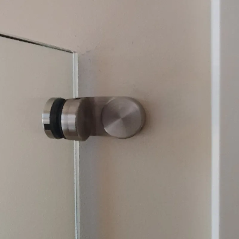 Glass adaptor D30, 90°, Glass/Wall, SS, satin - Strofix