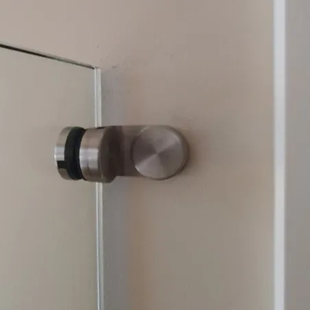 Glass adaptor D30, 90°, Glass/Wall, SS, satin - Strofix