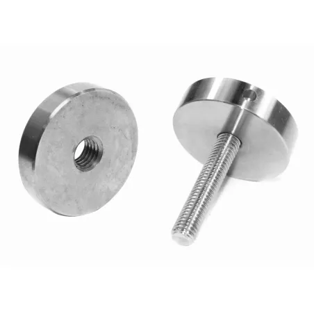 Glass adaptor D40 spherical, with inner thread, SS, satin-2