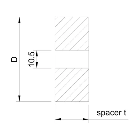Glass adaptor - distancer, D50, SS, satin - Strofix