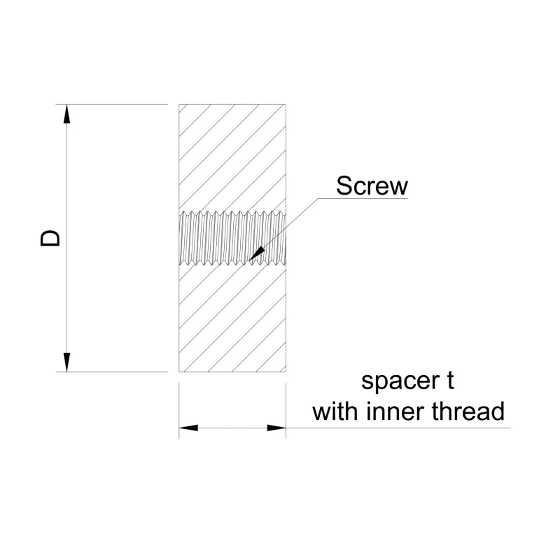 Glass adaptor - distancer, D50, SS, satin - Strofix