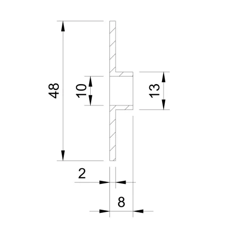 Glass adaptor - gasket with flange, D50, Silikons - Strofix