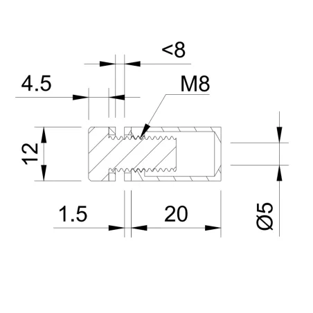 Sign adaptor, D12, SS, satin-0