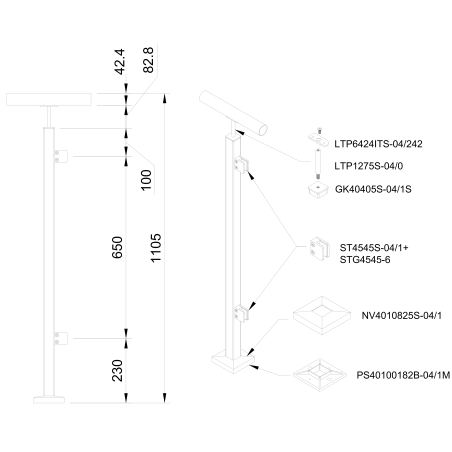 Margu stabiņš, lenterim ø42.4
