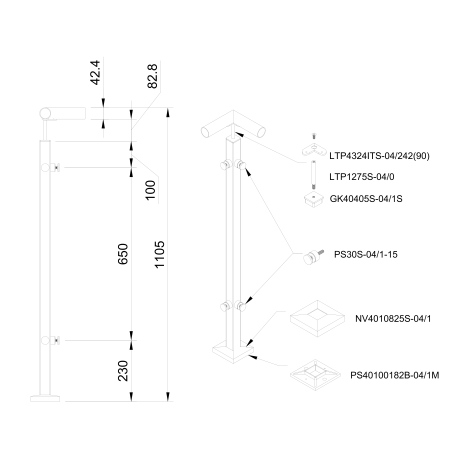 Margu stabiņš, lenterim ø42.4