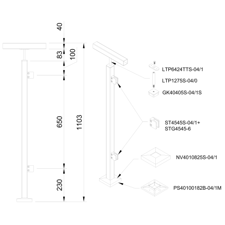 Glass railing system for a flat surface - Flat