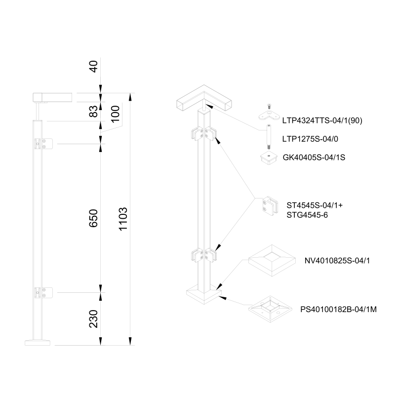 Glass railing system for a flat surface - Flat - StroFIX