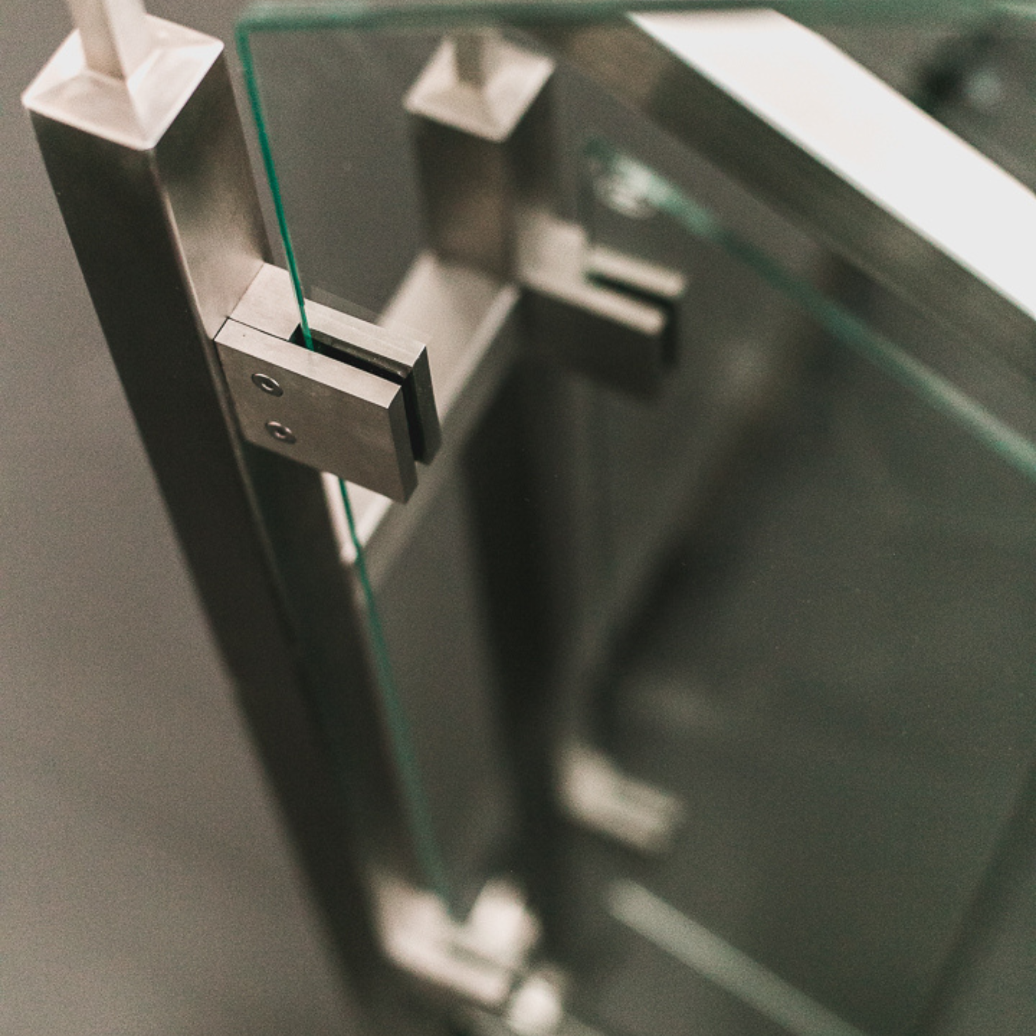 Glass holder on post